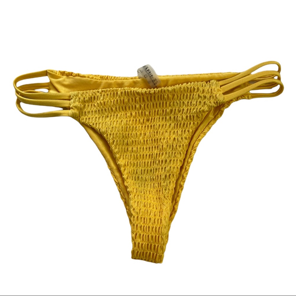 Zaful Yellow Scrunch Bikini Bottoms